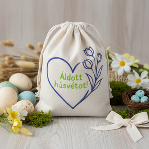 Húsvéti vászon zsákocska � apró ajándékokhoz, Ünnepi díszek, dekorációk, Húsvéti díszek és dekorációk, Húsvéti ajándékátadó, Mindenmás, MESKA