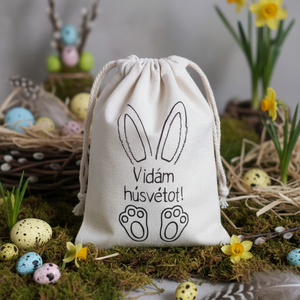 Húsvéti vászon zsákocska � apró ajándékokhoz, Ünnepi díszek, dekorációk, Húsvéti díszek és dekorációk, Húsvéti ajándékátadó, Mindenmás, MESKA