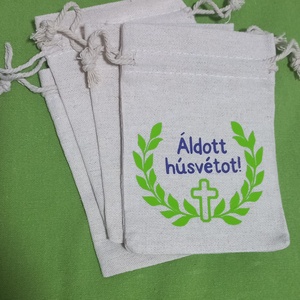 Húsvéti vászon zsákocska � apró ajándékokhoz - ünnepi díszek, dekorációk - húsvéti díszek és dekorációk - húsvéti ajándékátadó - Meska.hu