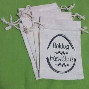 Húsvéti vászon zsákocska � apró ajándékokhoz - ünnepi díszek, dekorációk - húsvéti díszek és dekorációk - húsvéti ajándékátadó - Meska.hu