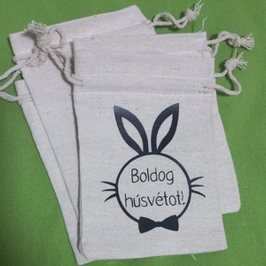 Húsvéti vászon zsákocska � apró ajándékokhoz - ünnepi díszek, dekorációk - húsvéti díszek és dekorációk - húsvéti ajándékátadó - Meska.hu