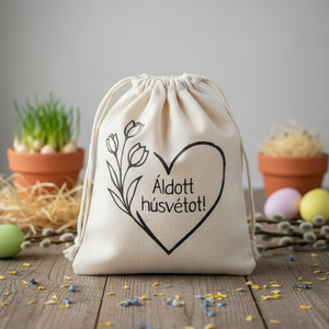 Húsvéti vászon zsákocska � apró ajándékokhoz, Ünnepi díszek, dekorációk, Húsvéti díszek és dekorációk, Húsvéti ajándékátadó, Mindenmás, MESKA