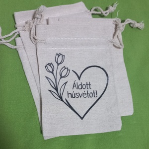 Húsvéti vászon zsákocska � apró ajándékokhoz - ünnepi díszek, dekorációk - húsvéti díszek és dekorációk - húsvéti ajándékátadó - Meska.hu