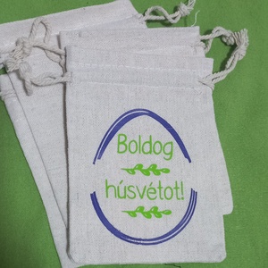 Húsvéti vászon zsákocska � apró ajándékokhoz - ünnepi díszek, dekorációk - húsvéti díszek és dekorációk - húsvéti ajándékátadó - Meska.hu