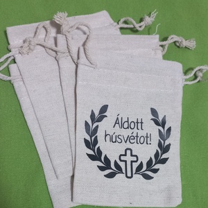 Húsvéti vászon zsákocska � apró ajándékokhoz - ünnepi díszek, dekorációk - húsvéti díszek és dekorációk - húsvéti ajándékátadó - Meska.hu