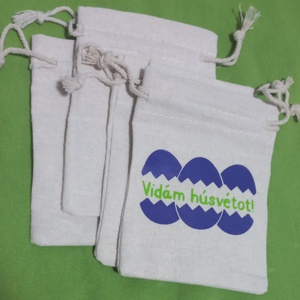 Húsvéti vászon zsákocska � apró ajándékokhoz - ünnepi díszek, dekorációk - húsvéti díszek és dekorációk - húsvéti ajándékátadó - Meska.hu