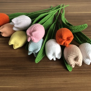 Horgolt Tulipán , Otthon & Lakás, Dekoráció, Virágdísz és tartó, Csokor & Virágdísz, Horgolás, Meska