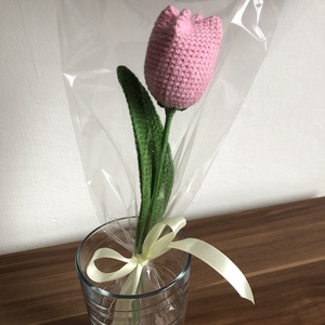 Horgolt tulipán csomagolásban, Otthon & Lakás, Dekoráció, Virágdísz és tartó, Csokor & Virágdísz, Horgolás, Meska