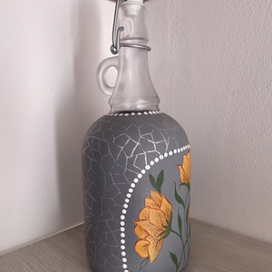 Kézzel festett csatos üveg, Otthon & Életmód, Konyhafelszerelés, tálalás, Flaska, csatos üveg, Festett tárgyak, MESKA