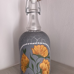 Kézzel festett csatos üveg - otthon & életmód - konyhafelszerelés, tálalás - flaska, csatos üveg - Meska.hu