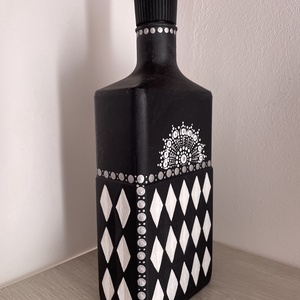 Kézzel festett üveg, Otthon & Életmód, Dekoráció, Asztal és polc dekoráció, Díszüveg, Festett tárgyak, MESKA