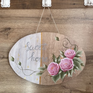 Kézzel festett ajtódísz, Otthon & Életmód, Dekoráció, Ajtó- és ablak dekoráció, Ajtódísz & Kopogtató, Festett tárgyak, MESKA