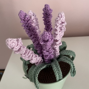 Horgolt levendula kisvödörben, Otthon & Életmód, Dekoráció, Asztal és polc dekoráció, Asztaldísz, Horgolás, MESKA