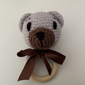 Horgolt maci csörgő - Meska.hu