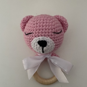 Horgolt maci csörgő - baba - mama - baba játékok - csörgő - Meska.hu