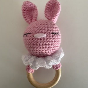 Kézzel horgolt nyuszi csörgő, Baba - mama, Baba játékok, Csörgő, Horgolás, MESKA