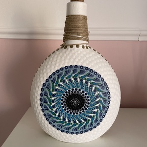 Kézzel festett nagy üveg - otthon & életmód - dekoráció - asztal és polc dekoráció - asztaldísz - Meska.hu