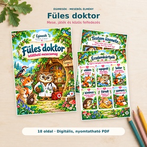 Füles doktor � Meséből élmény - 18 oldalas, nyomtatható mesecsomag, Játék & Sport, Készségfejlesztő és Logikai játék, Oktató játékok, Fotó, grafika, rajz, illusztráció, MESKA