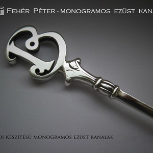 Egyedi monogramos ezüst kanál - Meska.hu