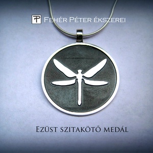 Újdonság! Ezüst szitakötő medál. - ékszer - nyaklánc - medál - Meska.hu