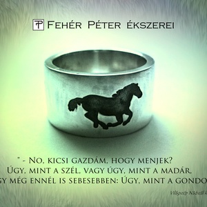 Lovas gyűrű egyedi felirattal, Ékszer, Gyűrű, Figurális gyűrű, Ékszerkészítés, Ötvös, MESKA