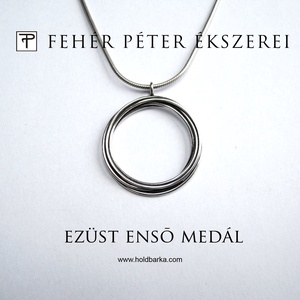 Ezüst ensō, enszó medál, Ékszer, Nyaklánc, Medál, Ékszerkészítés, Ötvös, MESKA