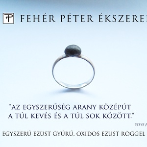 Egyszerű ezüst gyűrű, oxidos ezüst röggel, Ékszer, Gyűrű, Gyöngyös gyűrű, , MESKA