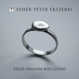 Ezüst olvadék rög gyűrű, Ékszer, Gyűrű, Gyöngyös gyűrű, , MESKA