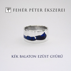 Kék tűzzománccal dísztett Balaton gyűrű - Meska.hu