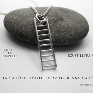 ÚJDONSÁG! Egyedileg készített miniatűr ezüst létra medál. - ékszer - nyaklánc - medál - Meska.hu