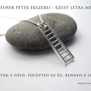 ÚJDONSÁG! Egyedileg készített miniatűr ezüst létra medál. - ékszer - nyaklánc - medál - Meska.hu