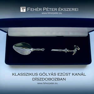 Gólyás ezüst kanál keresztelőre vagy babaszületéskor - esküvő - emlék & ajándék - szülőköszöntő ajándék - Meska.hu