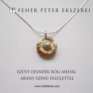 Ezüst alkimista rög medál arany színű felülettel - Meska.hu