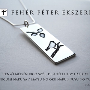 Ezüst haiku medál rigóval - Meska.hu