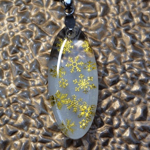 Téli hangulat hópelyhes nyaklánc II., Ékszer, Nyaklánc, Medálos nyaklánc, Ékszerkészítés, MESKA