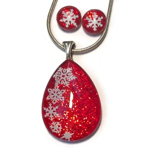 Hópelyhes festett üvegékszer szett, Ékszer, Ékszerszett, Ékszerkészítés, MESKA