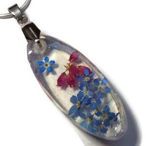 Valódi nefelejcses nyaklánc XVI. - ékszer - nyaklánc - medálos nyaklánc - Meska.hu