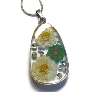 Swarovski kristályos valódi virágos nyaklánc - ékszer - nyaklánc - medálos nyaklánc - Meska.hu