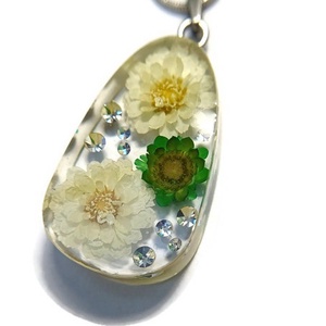 Swarovski kristályos valódi virágos nyaklánc - ékszer - nyaklánc - medálos nyaklánc - Meska.hu