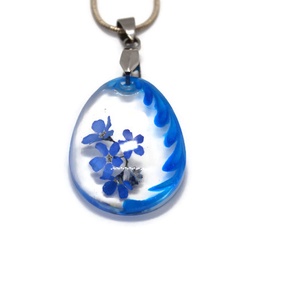  Kékség V. Valódi nefelejcses nyaklánc  - ékszer - nyaklánc - medálos nyaklánc - Meska.hu