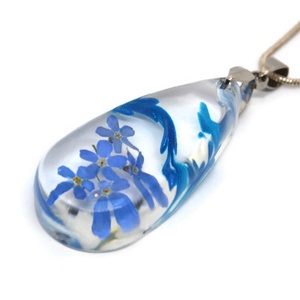  Kékség VI. Valódi nefelejcses nyaklánc  - ékszer - nyaklánc - medálos nyaklánc - Meska.hu