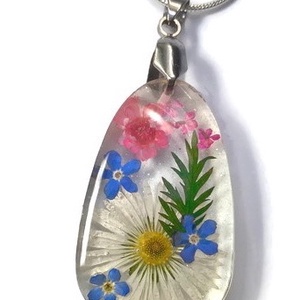 Vidám, virágos nyaklánc, Ékszer, Nyaklánc, Medálos nyaklánc, Ékszerkészítés, MESKA