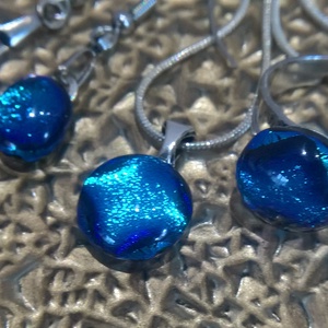 Kék lagúna olvasztott üvegékszer szett II. - ékszer - ékszerszett - Meska.hu Kék lagúna olvasztott üvegékszer szett II. - ékszer - ékszerszett - Meska.hu