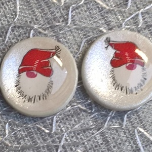 Mikulás mintás pötty fülbevaló, Ékszer, Fülbevaló, Pötty fülbevaló, Ékszerkészítés, MESKA