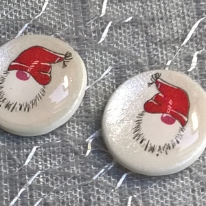 Mikulás mintás pötty fülbevaló - ékszer - fülbevaló - pötty fülbevaló - Meska.hu