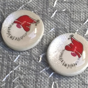 Mikulás mintás pötty fülbevaló - ékszer - fülbevaló - pötty fülbevaló - Meska.hu