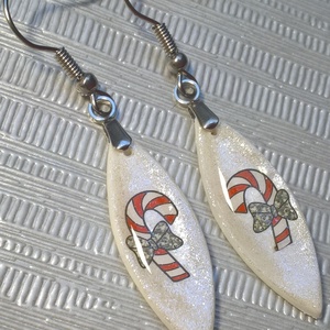 Karácsonyi mintás fülbevaló II., Ékszer, Fülbevaló, Lógó fülbevaló, Ékszerkészítés, MESKA