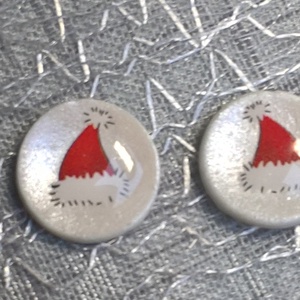 Mikulás mintás pötty fülbevaló 2. - ékszer - fülbevaló - pötty fülbevaló - Meska.hu