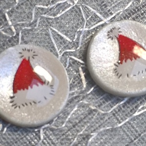 Mikulás mintás pötty fülbevaló 2. - ékszer - fülbevaló - pötty fülbevaló - Meska.hu