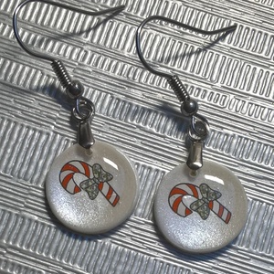 Karácsonyi mintás fülbevaló III., Ékszer, Fülbevaló, Lógó fülbevaló, Ékszerkészítés, MESKA